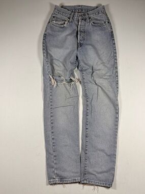 Replay Jeans Womens Blue Skinny High Waist Denim Light Wash Distressed 27 26x29